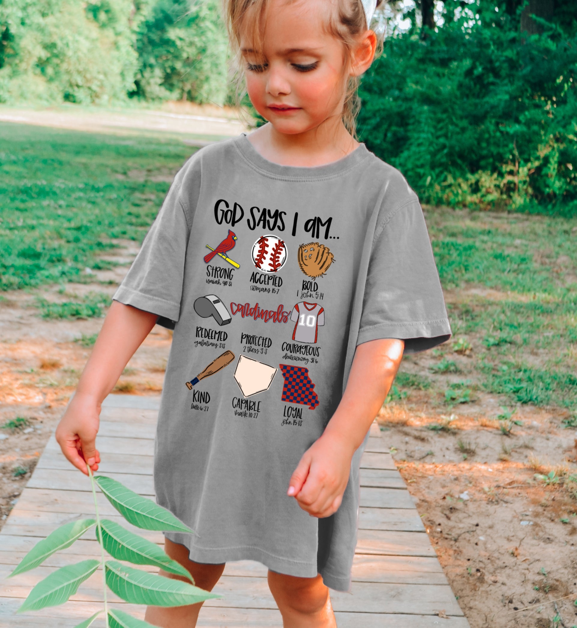 Comfort Colors God Says I Am Cardinals - Baseball Tee/ Youth and Adult