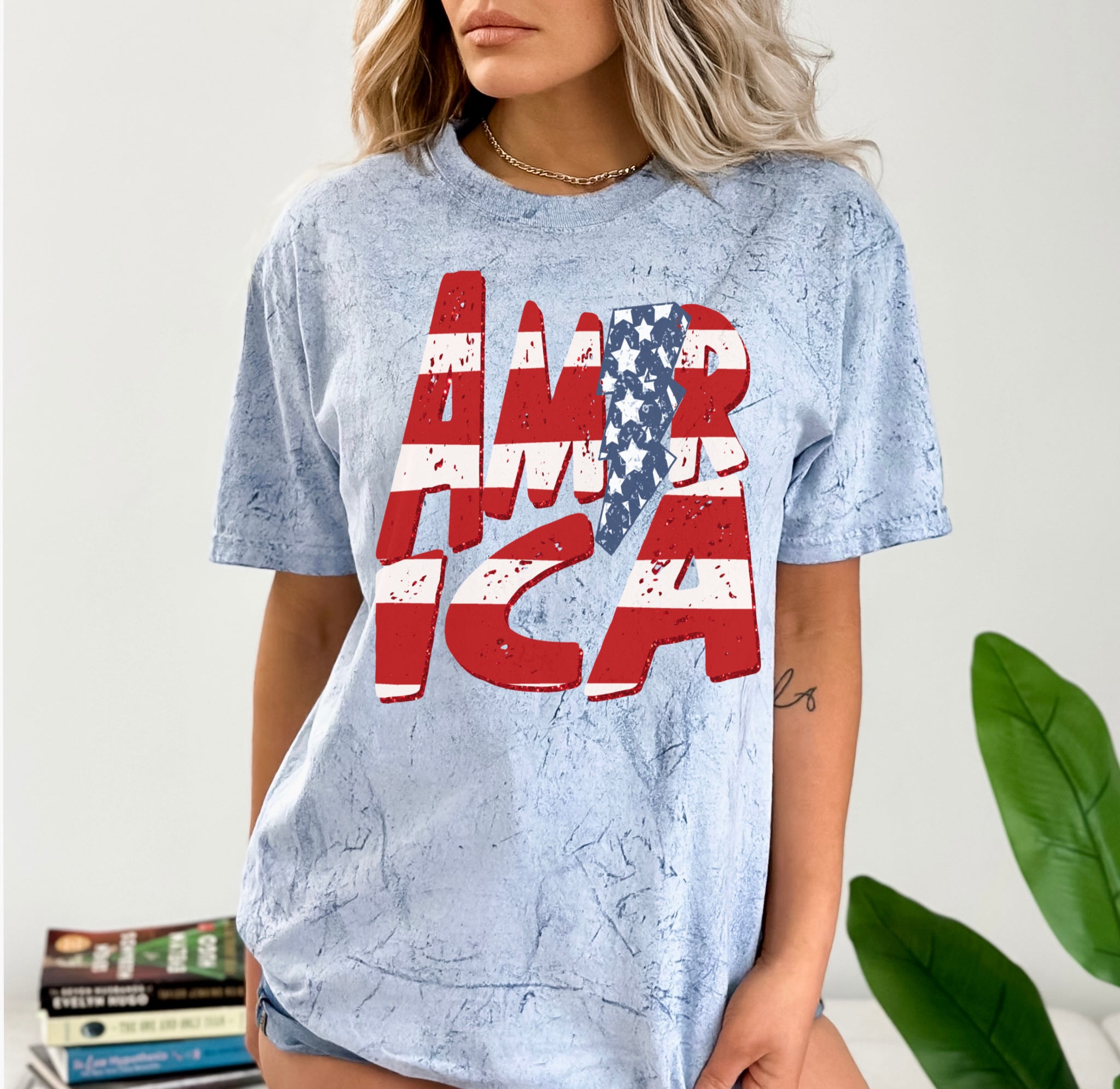 Comfort Colors Color Blast America USA July 4th Memorial Day/ Unisex C