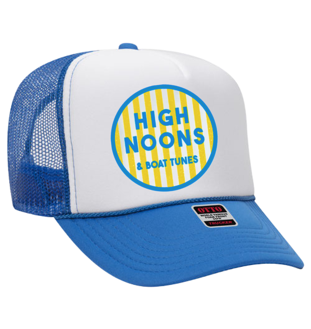 High Noons and Boat Tunes Funny Trucker Hat Funny Trucker Hats Lake Day Hat