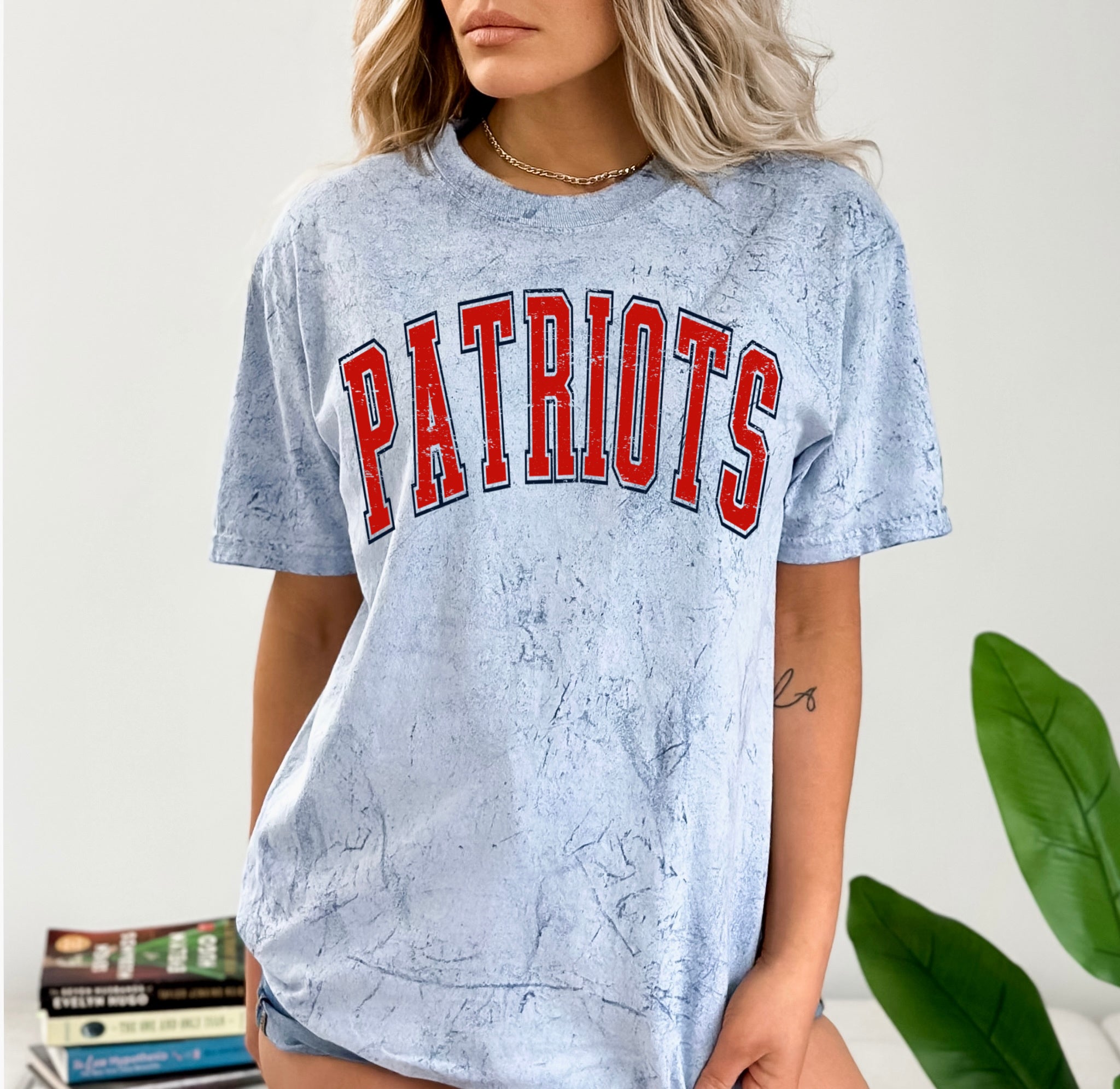 The Pink Mustache Comfort Colors or Bella Patriots Patriots Football Unisex Shirt / Youth and Adult Sizes Adult S / Comfort Colors