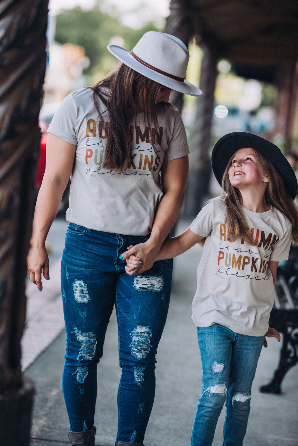 Autumn Leave Pumpkins Please- Mommy and Me Shirts - FALL Tee/ Bella Ca –  Pink Mustache Boutique