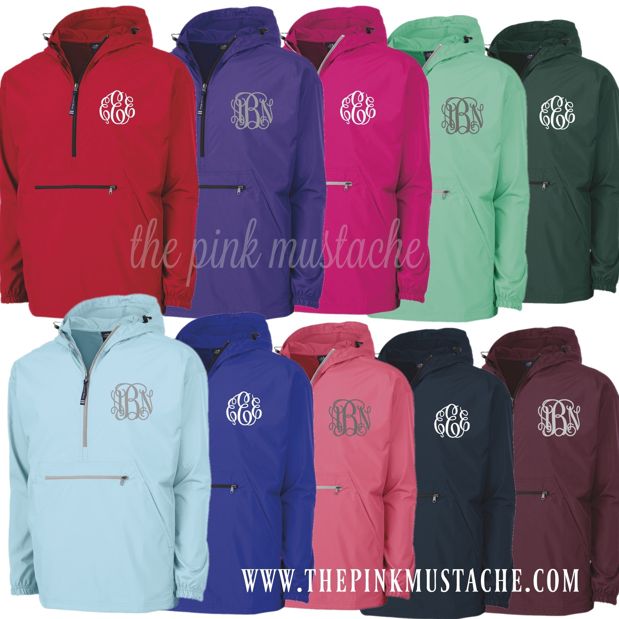 Blush and Rouge Boutique Monogram Initial Pullover Pre Order Green / Small
