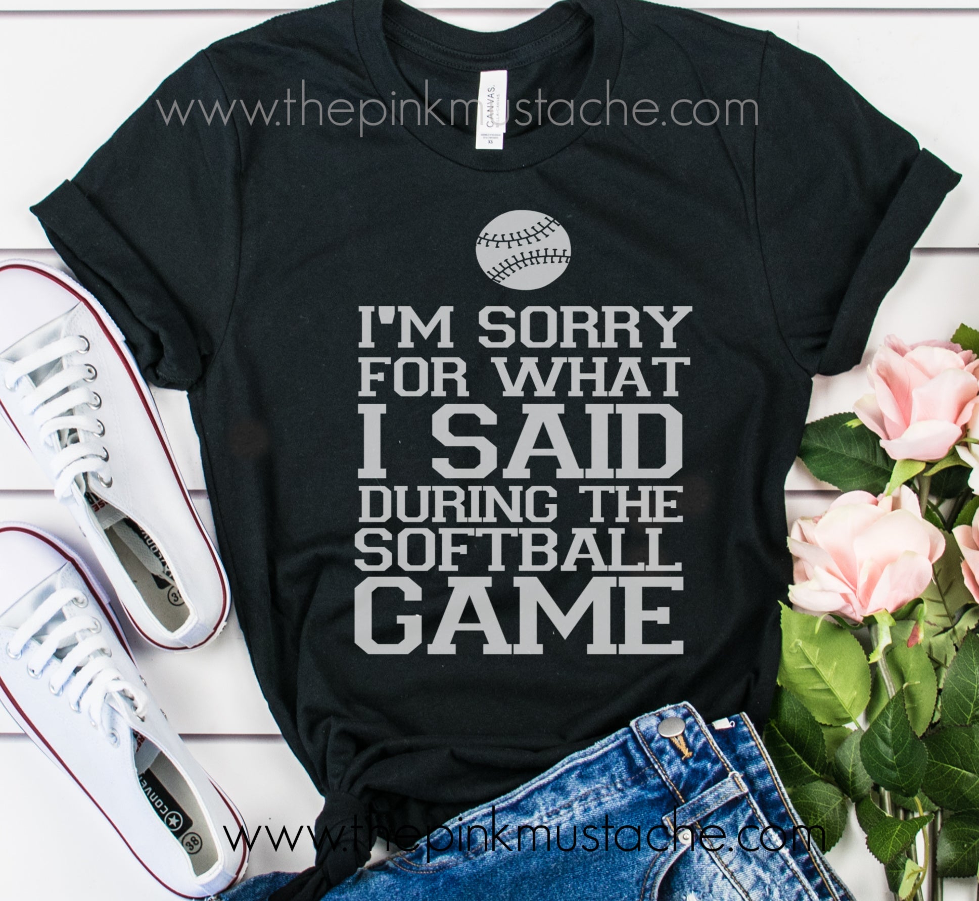 I'm Sorry for What I Said at The Softball Game T-Shirt/ Funny Softball Mom Shirt L