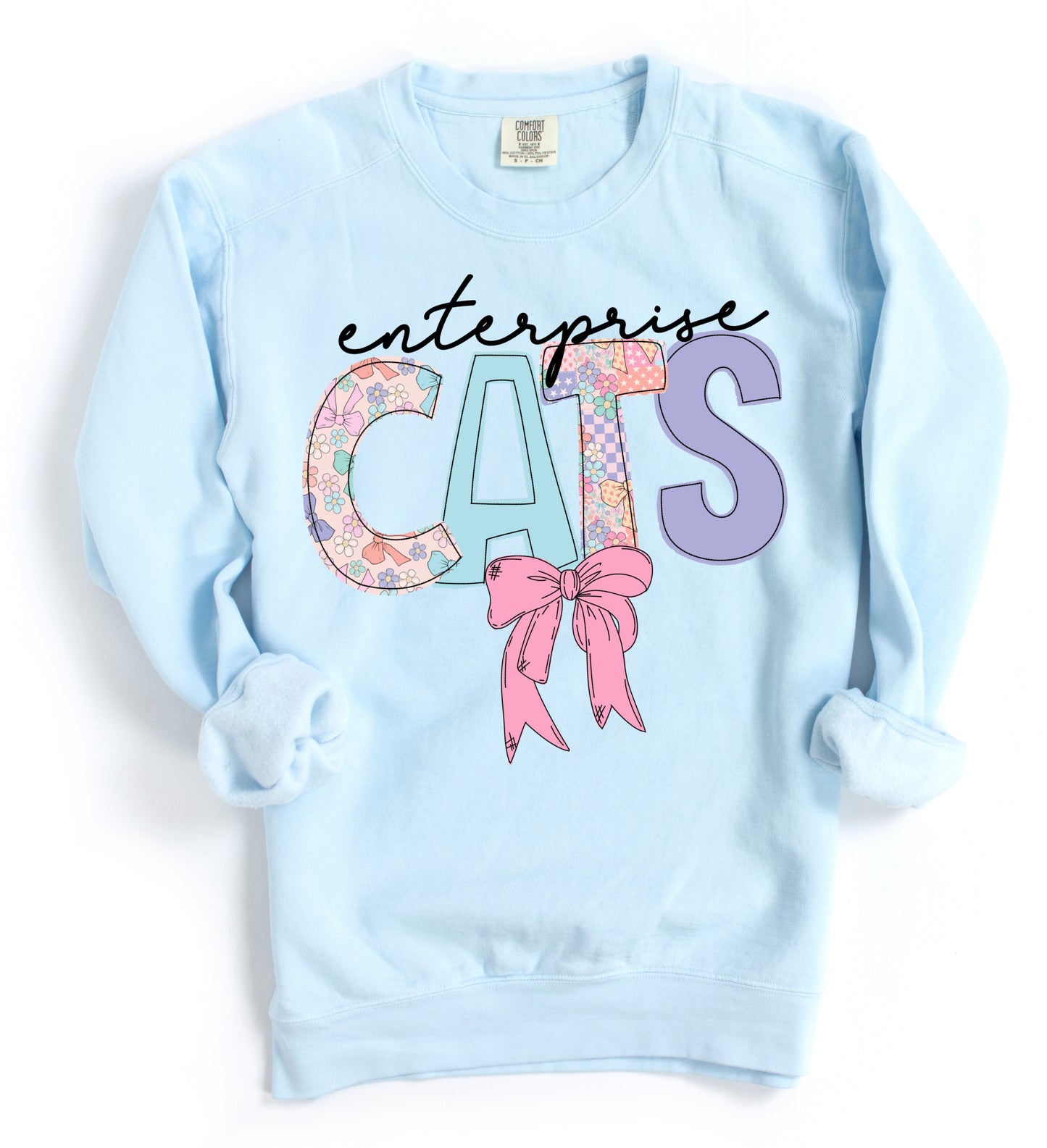 Comfort Colors Enterprise Cats Bow Sweatshirt - Adult Sizes