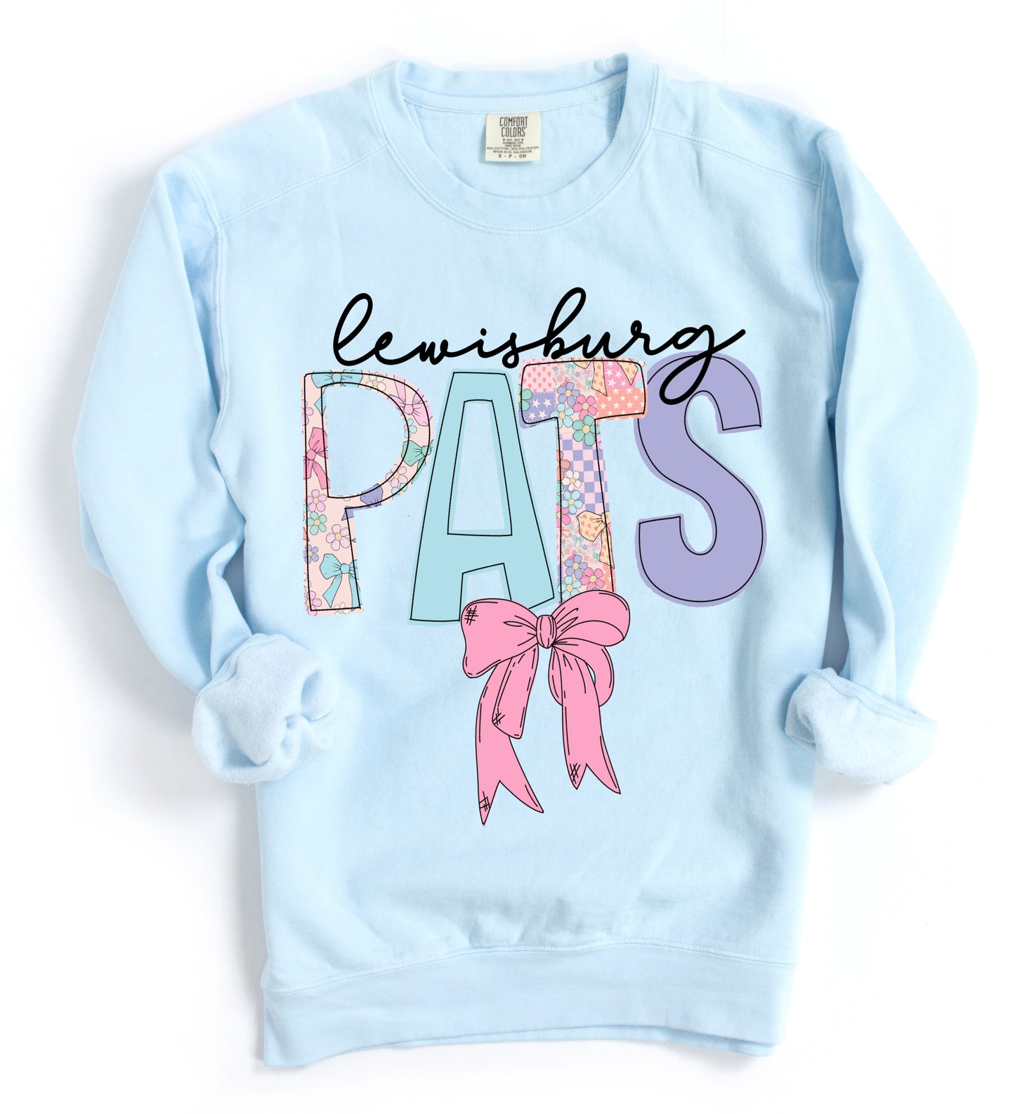 Comfort Colors Lewisburg Pats Bow Sweatshirt - Adult Sizes