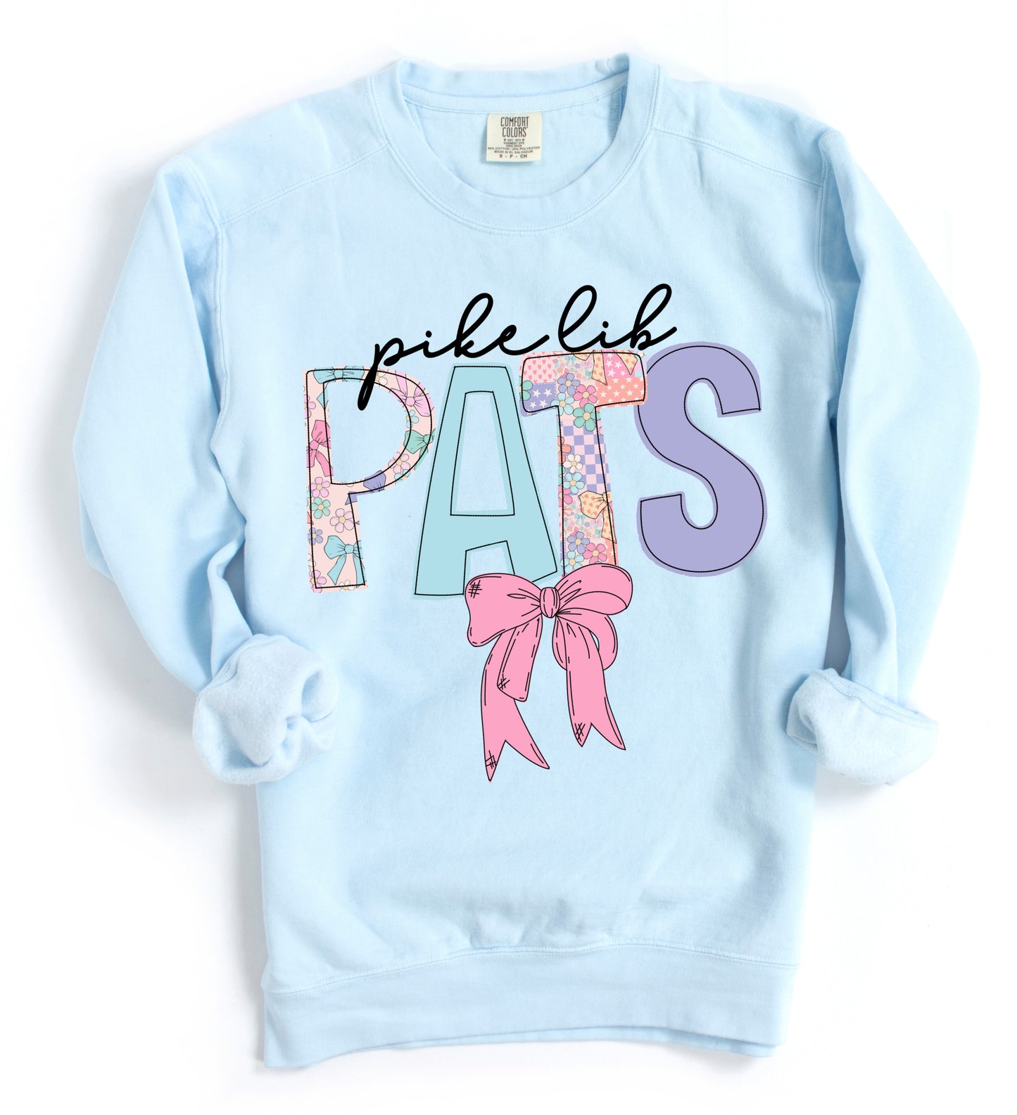 Comfort Colors Pike Lib Pats Bow Sweatshirt - Adult Sizes