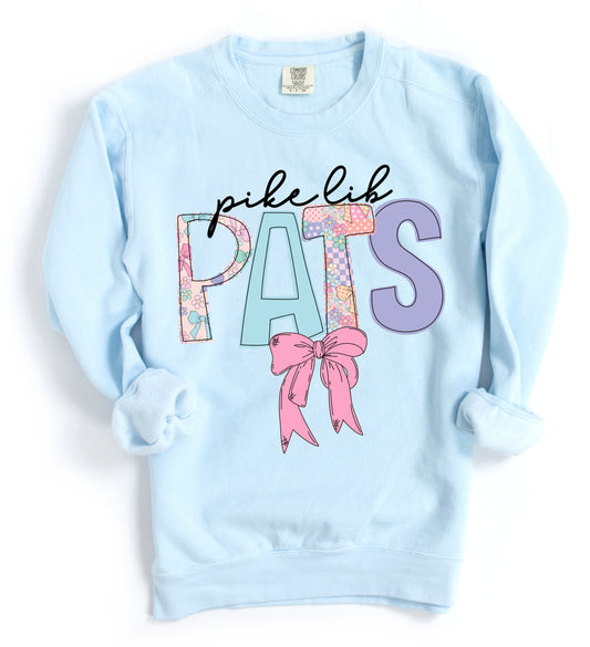 Comfort Colors Pike Lib Pats Bow Sweatshirt - Adult Sizes