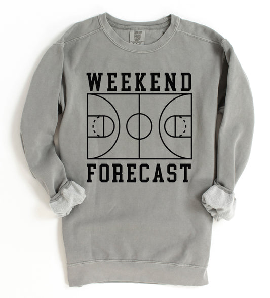 Basketball Weekend Forecast Sweatshirt/ Comfort Colors, Bella, or Gildan Brand Sweatshirt/ Basketball Mom Sweatshirt