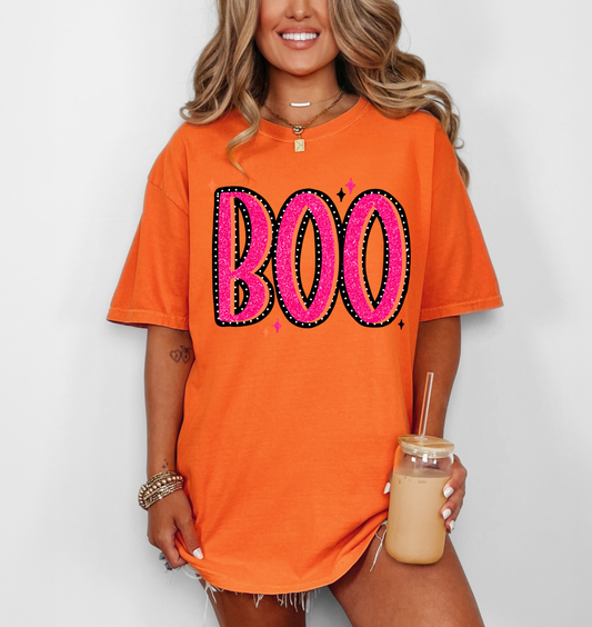 Comfort Colors Orange Boo Shirt/ Adult Sizes (Youth Sizes will be Bella Canvas)