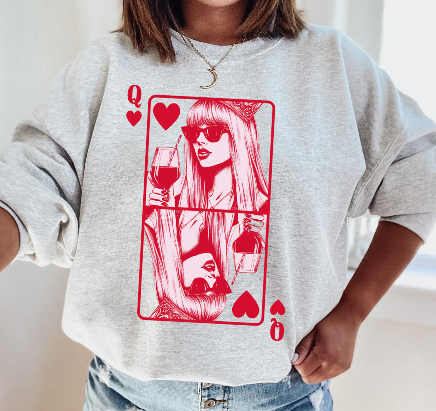 Swiftie Queen of Hearts Unisex Sized Sweatshirt Gildan or Bella Brand Adult Sizes