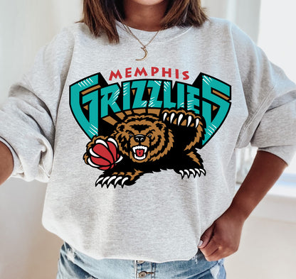 Youth and Adult Grizzlies Throwback Sweatshirts/ Gildan or Bella Canvas Sweatshirt