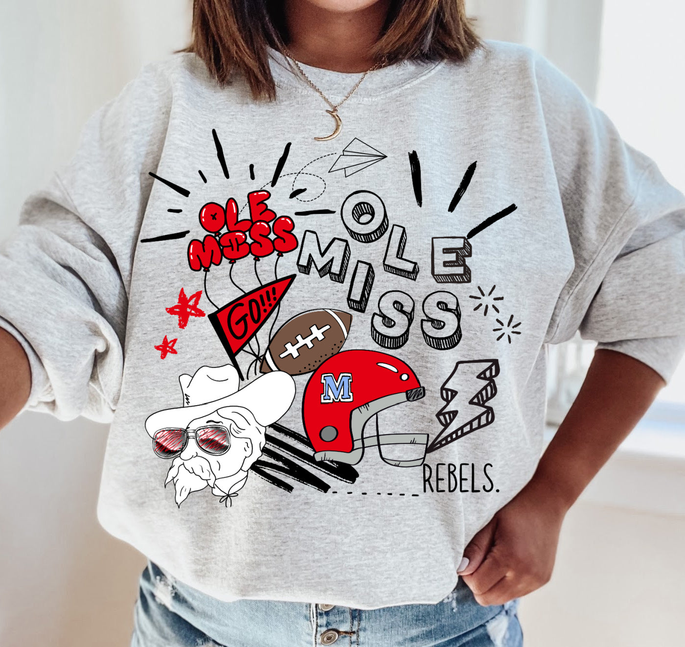 Ole Miss/ Mississippi Sweatshirt / Lightning Bolt Mississippi Sweater / Youth and Adult Sizes