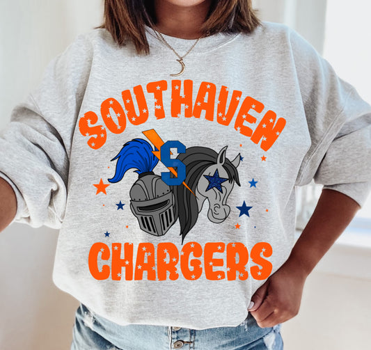 Southaven Chargers Mascot Sweatshirt / Youth and Adult Sizes