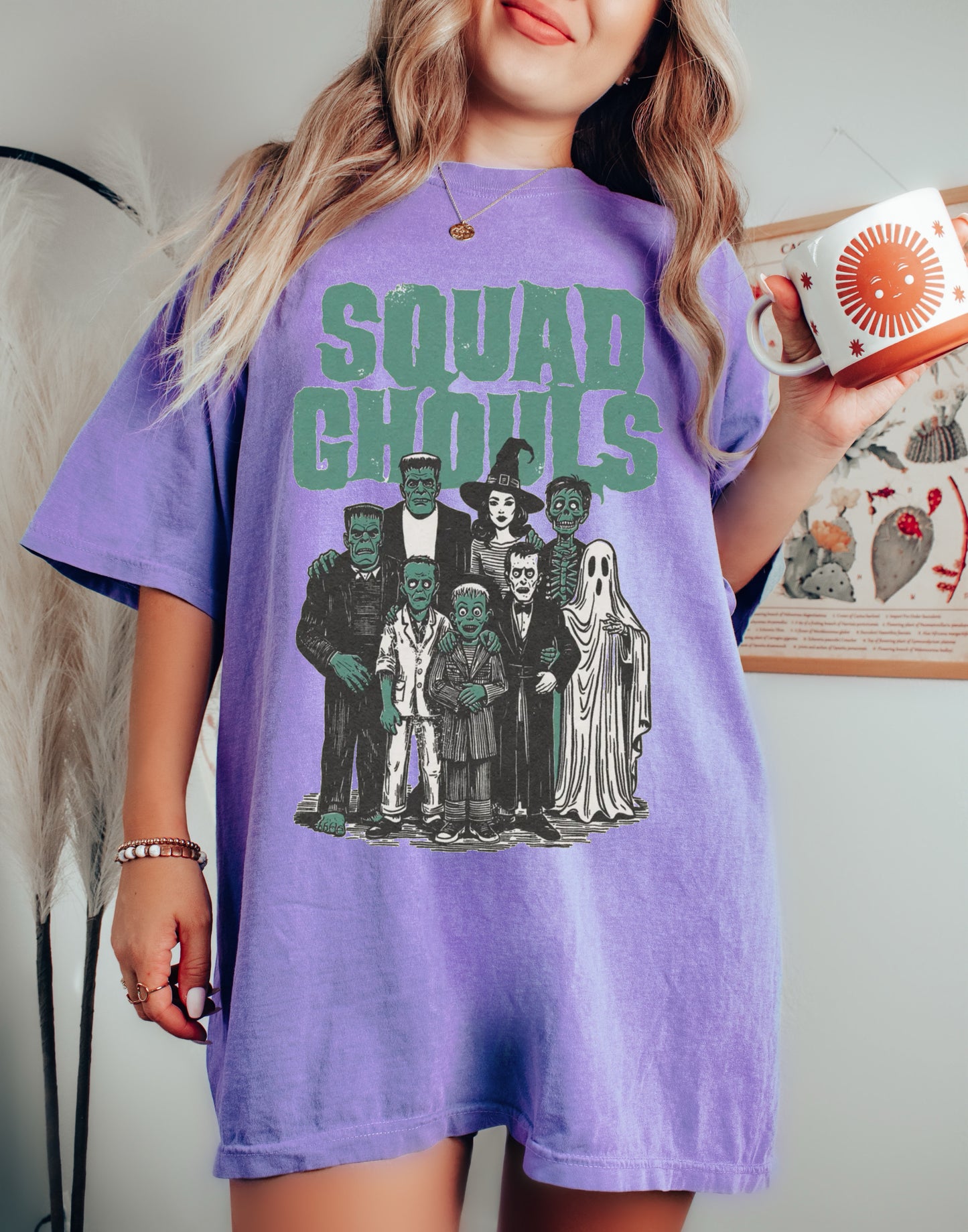 Purple Comfort Colors or Bella Canvas Squad Ghouls Halloween Tee/ Vintage Retro Halloween Shirts/Youth and Adult Sizes