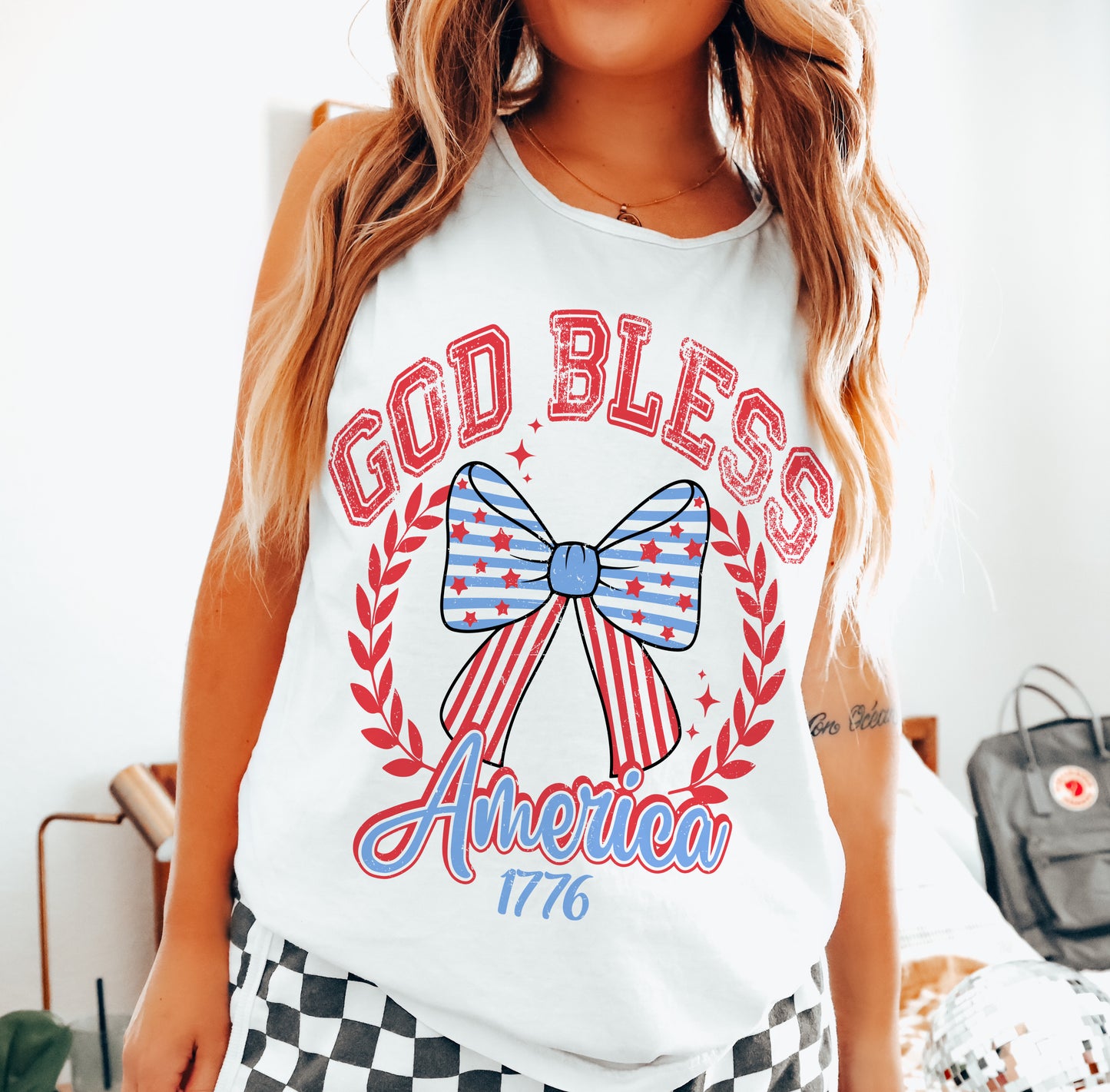 Comfort Colors Tank- God Bless America/ July 4th Summer Tank/ Coverup