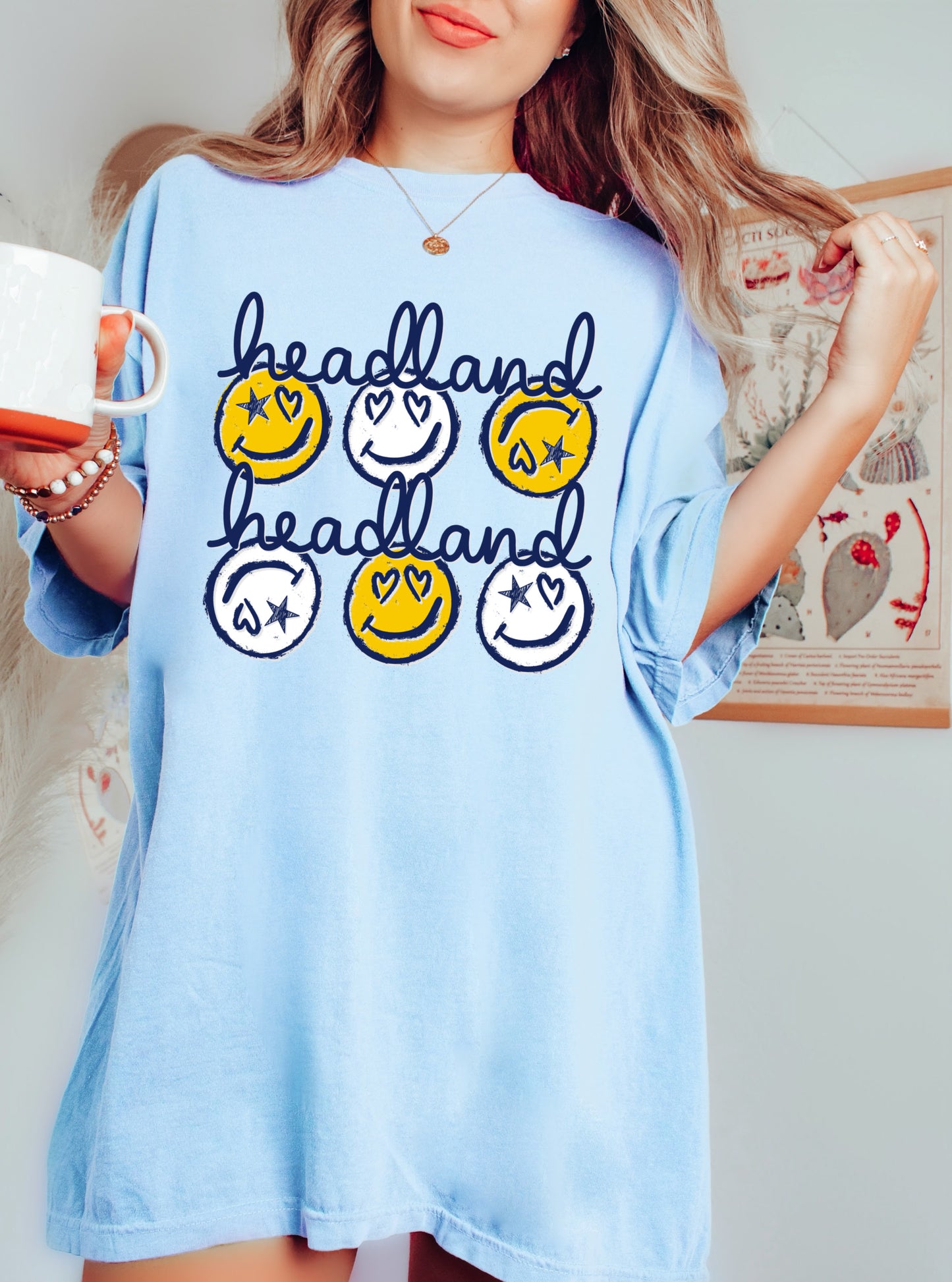 Headland Rams Smiley Tee/ Comfort Colors or Bella Canvas