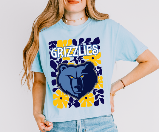 Comfort Colors CROPPED Grizzlies Comfort Colors Tee/ Spirit Drop/  Adult Sizes / Memphis