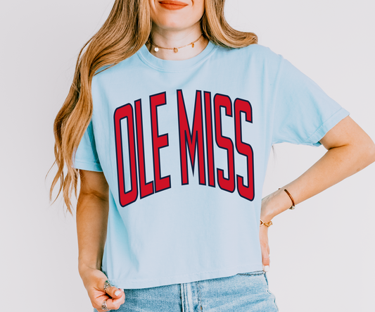 Ole Miss Crop - Comfort Colors Cropped Tee/ Adult Sizes