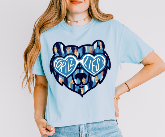 Memphis Grizzles Brush Strokes Cropped Tee/ Comfort Colors