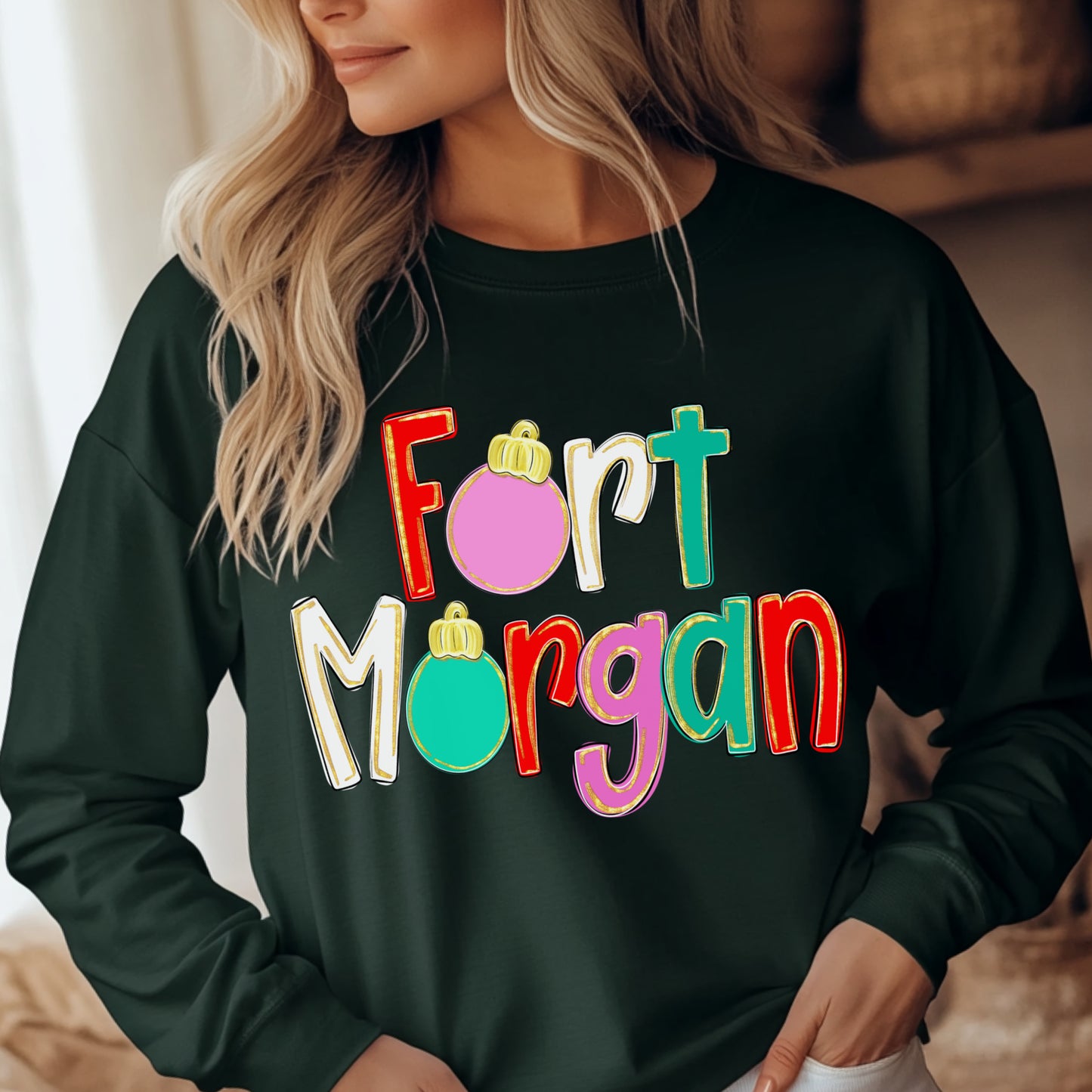 Long Sleeve Fort Morgan Shirt/ Unisex Size/ Youth and Adult Sizes