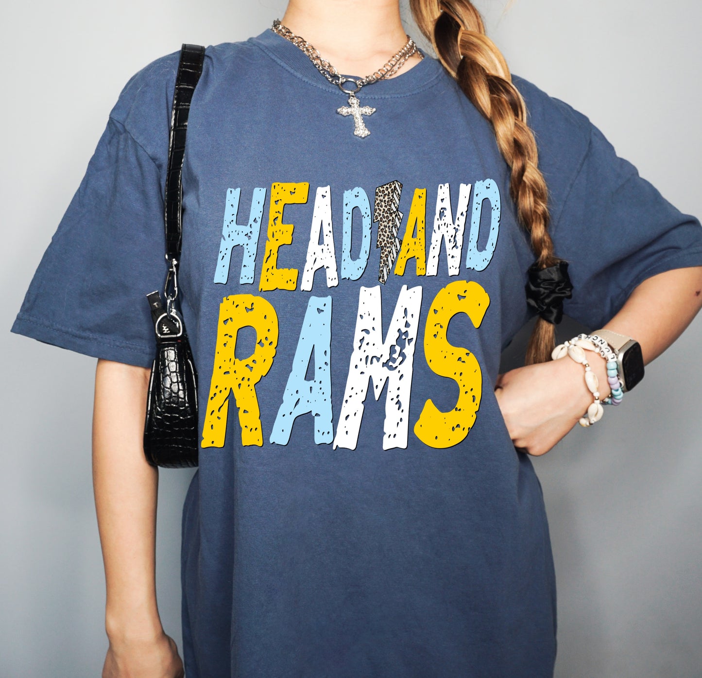 Headland Rams Lightning Bolt Tee/ Comfort Colors or Bella Canvas