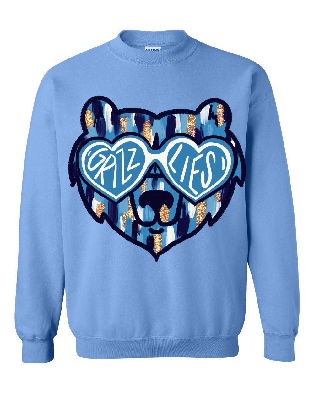 Youth and Adult Brush Stroke Grizzlies Sweatshirts/ Gildan or Bella Canvas Sweatshirt