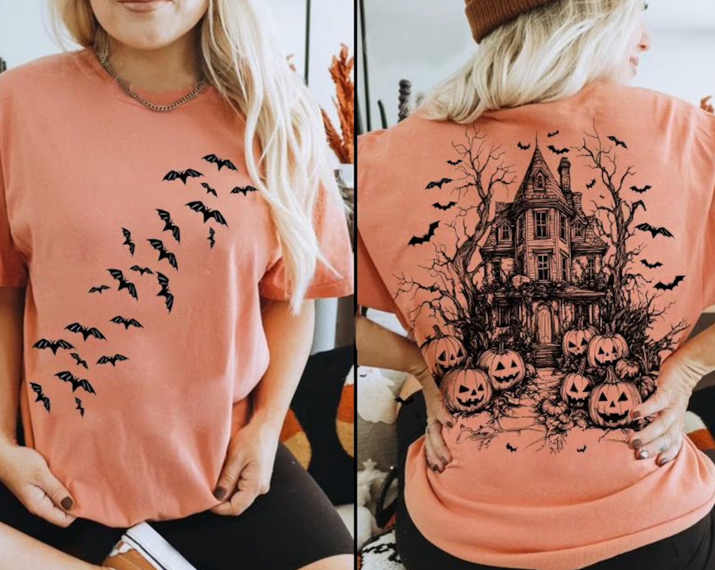 Comfort Colors Front and Back Halloween Shirt