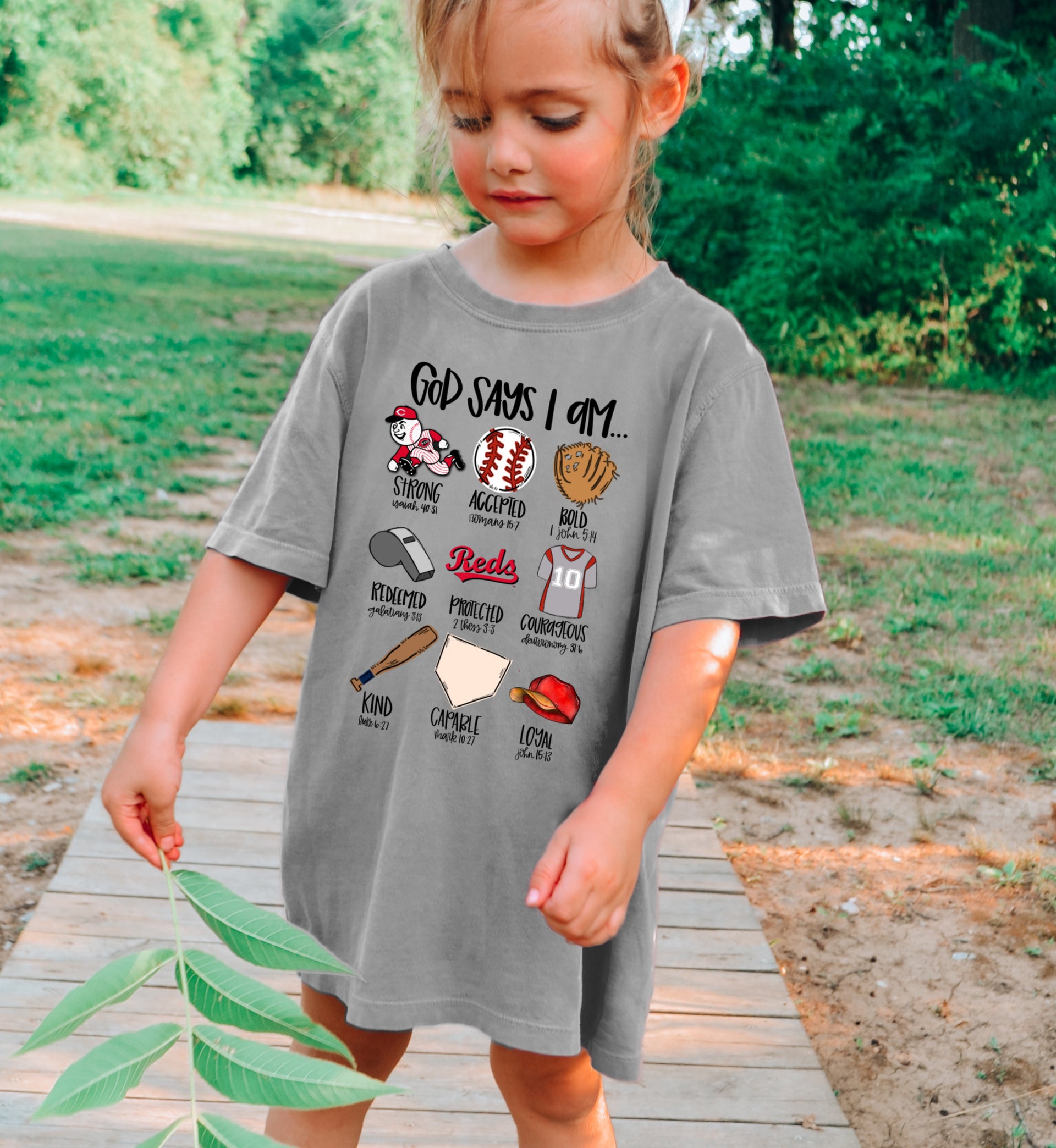 Toddler, Youth, and Adult Sizes God Says I Am Brave - Braves Tee 5T