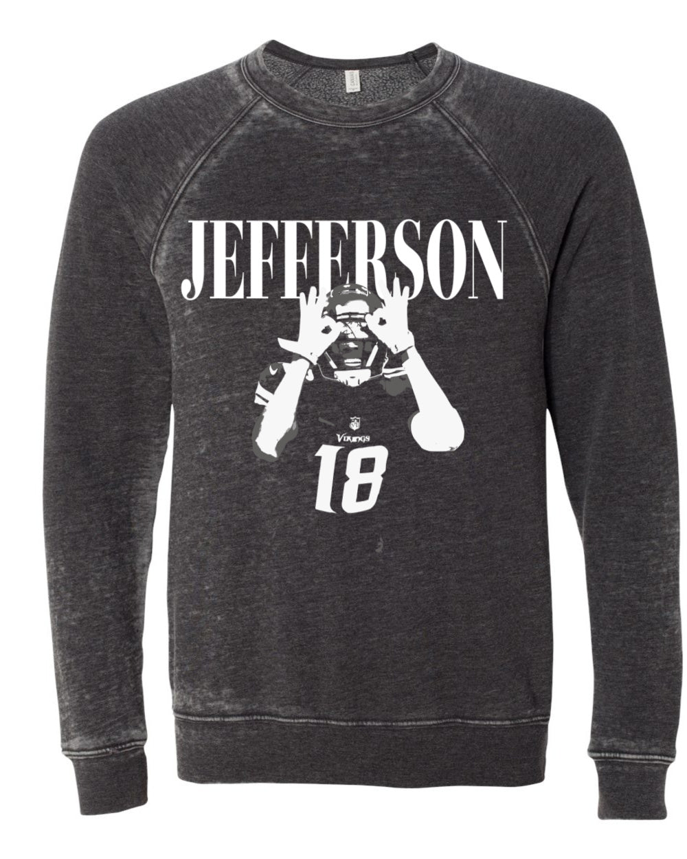 Acid Wash Jefferson Vikings Sweatshirt/ Adult Sizes