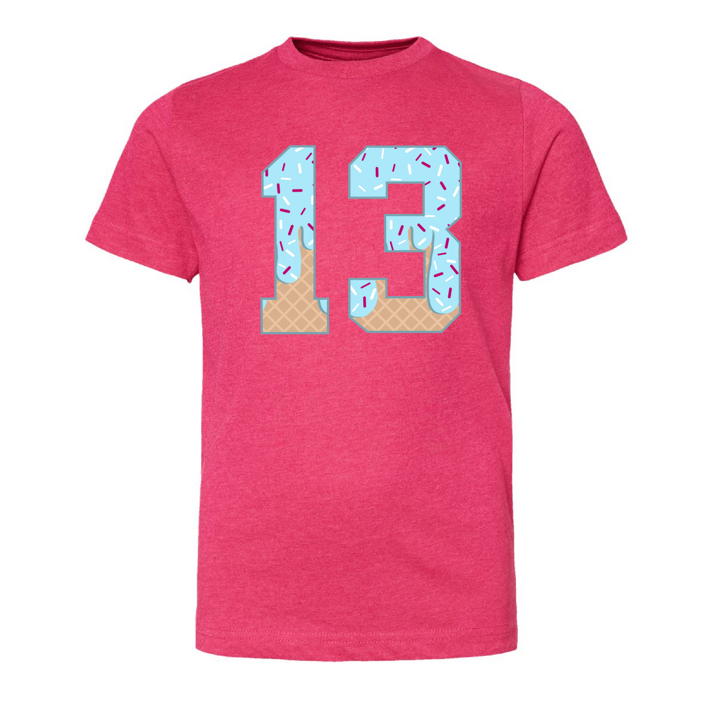 Custom Boys Ice Cream Drip Number Baseball Shirt