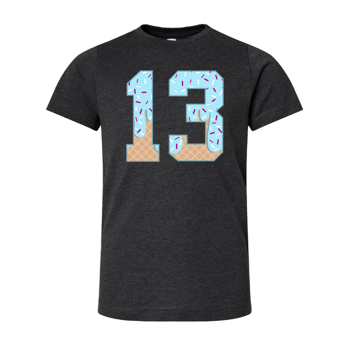 Custom Boys Ice Cream Drip Number Baseball Shirt