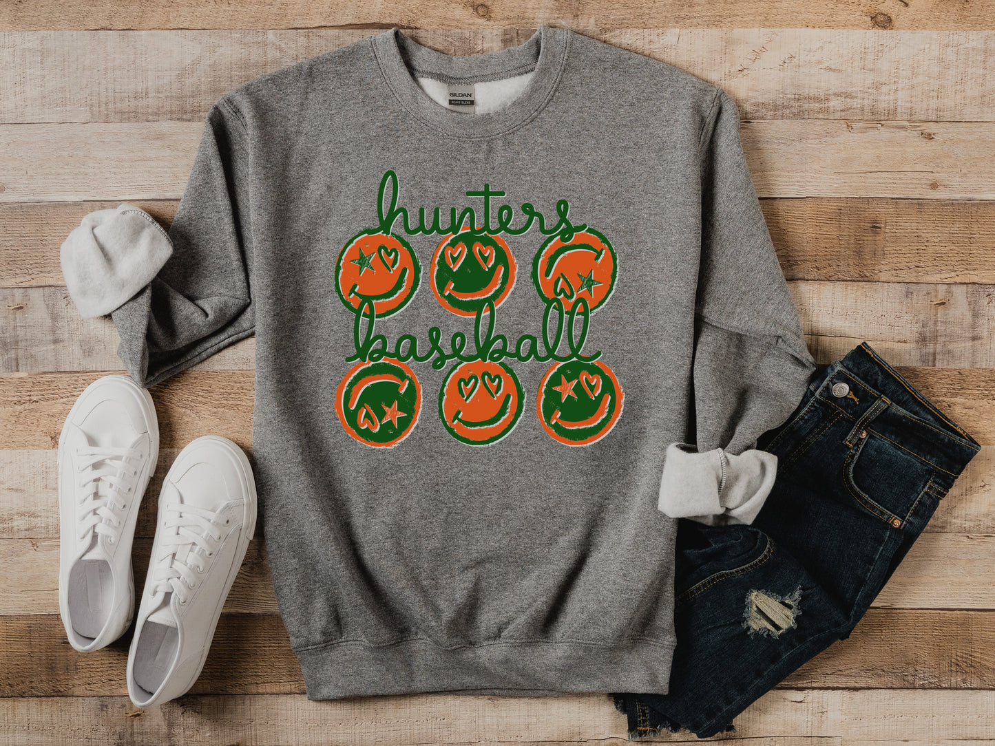 Hunters Baseball Sweatshirt/ Gildan or Comfort Colors Brand/ Youth and Adult Sizes