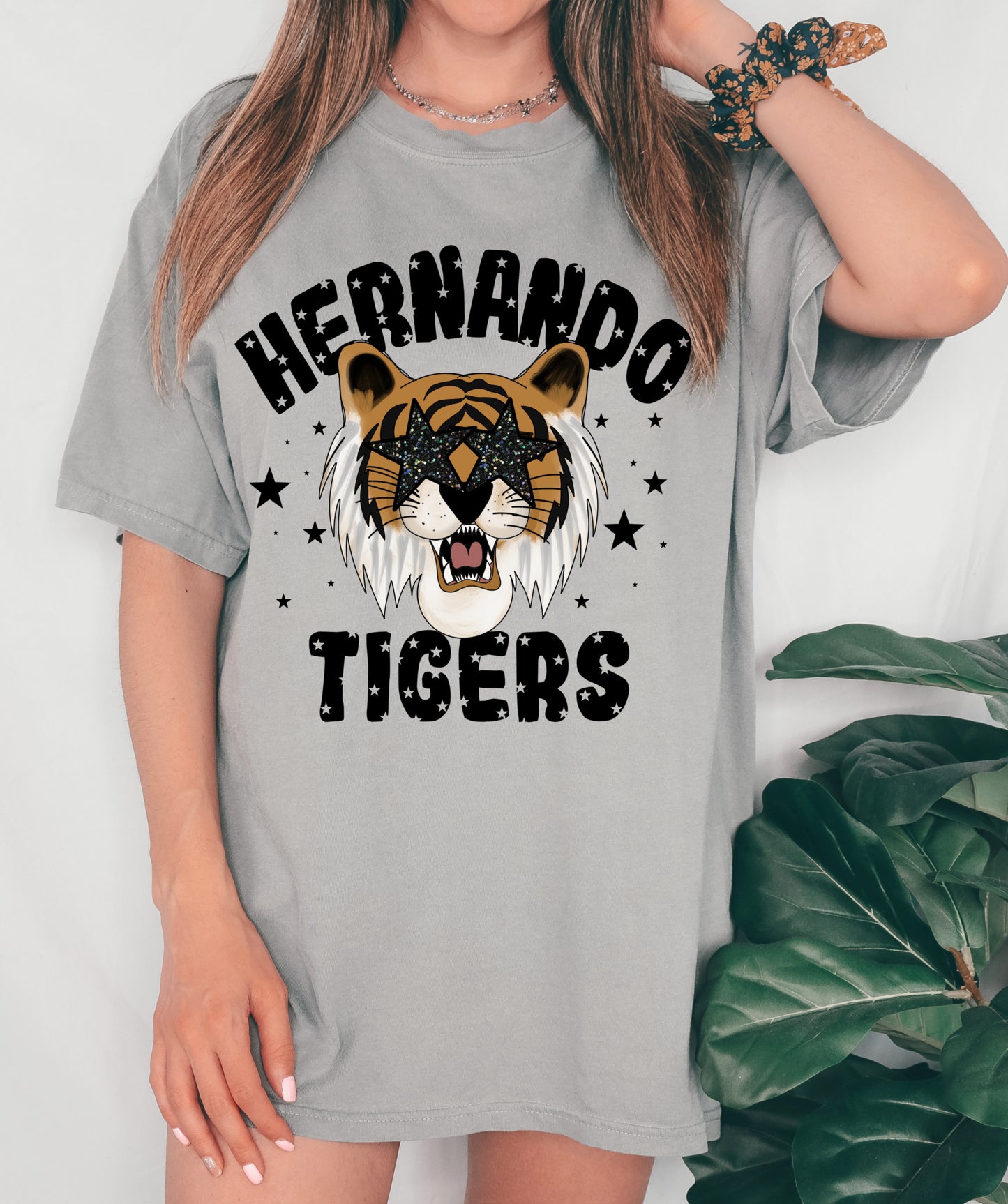 Comfort Colors or Bella Canvas Hernando Tigers Mascot Tee / Hernando -Desoto County Schools / Mississippi School Shirt