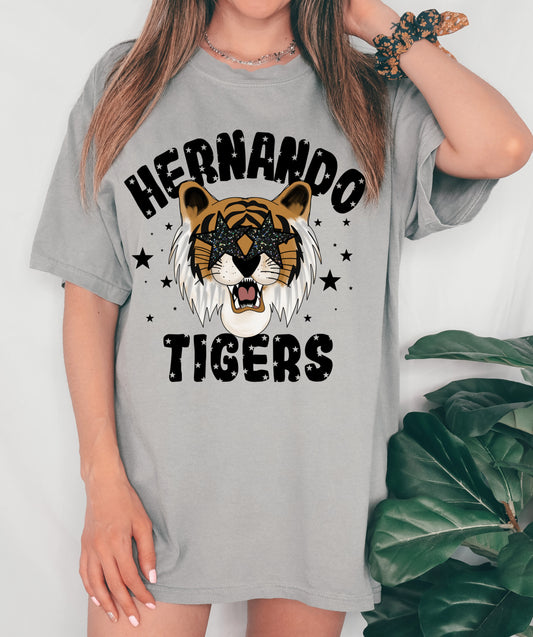 Comfort Colors or Bella Canvas Hernando Tigers Mascot Tee / Hernando -Desoto County Schools / Mississippi School Shirt