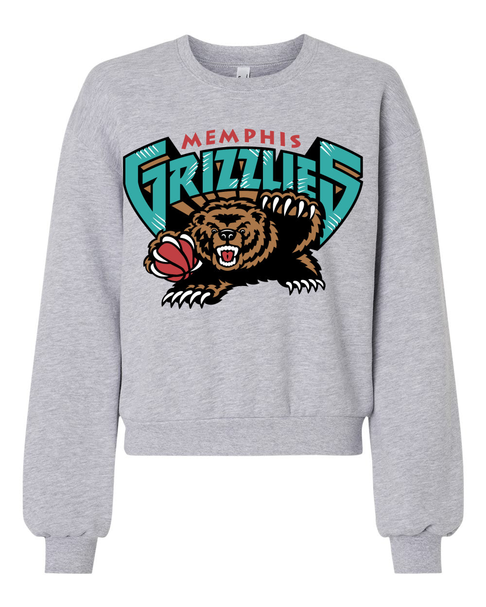 Cropped Balloon Sleeve Retro Grizzlies Sweatshirt/ Adult Memphis Basketball Sweatshirts/ Grizz Sweatshirt