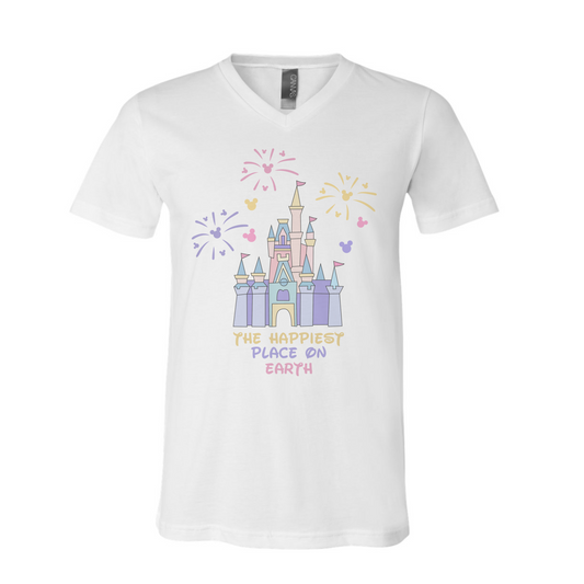 V-Neck Happiest Place on Earth Shirt/ Magical Vacation Themed Shirt / Adult Sizes/ Mommy and Me Vacation Tees