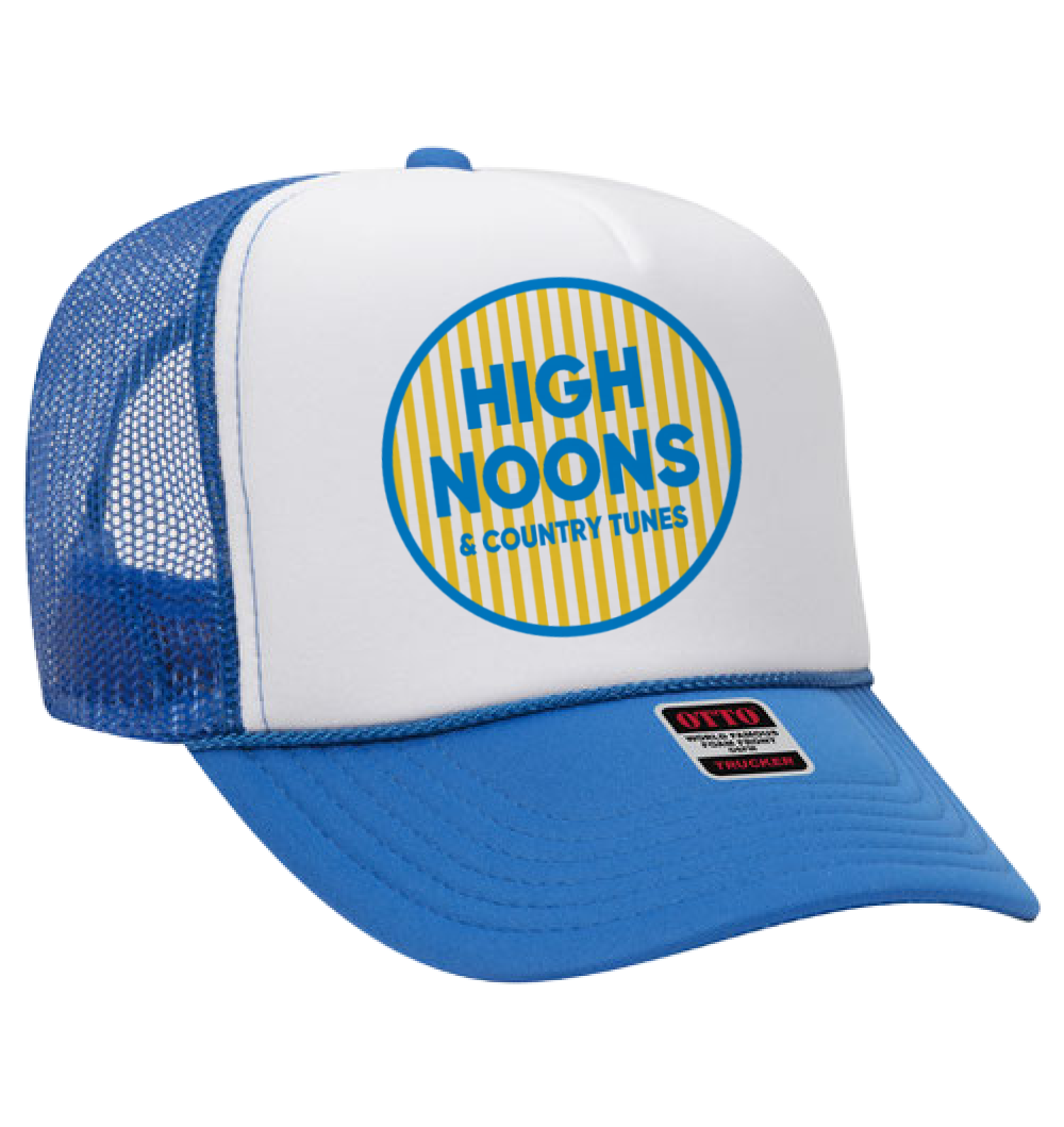 High Noons and Country Tunes Funny Trucker Hat/ Funny Trucker Hats/Lake Day Hat