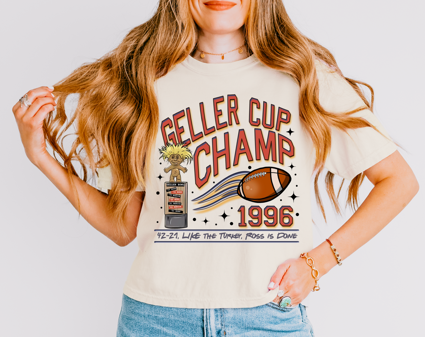 Cropped Comfort Colors Geller Cup Champ Shirt/ Ross Is Done/ Friends Thanksgiving Shirt