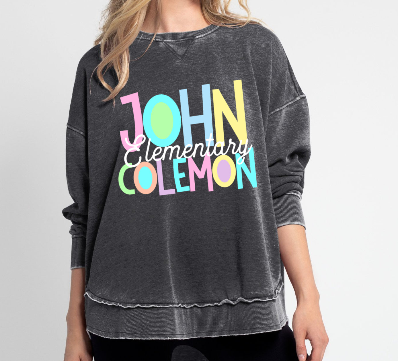 Acid Washed John Colemon Elementary Sweatshirt/ Unisex Sweatshirt