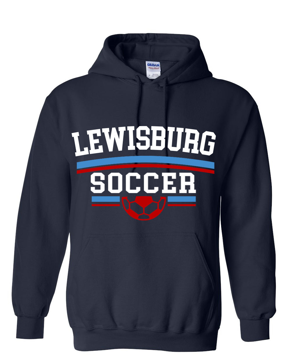 Lewisburg Soccer Hoodie Fundraiser - Navy Hooded Sweatshirt