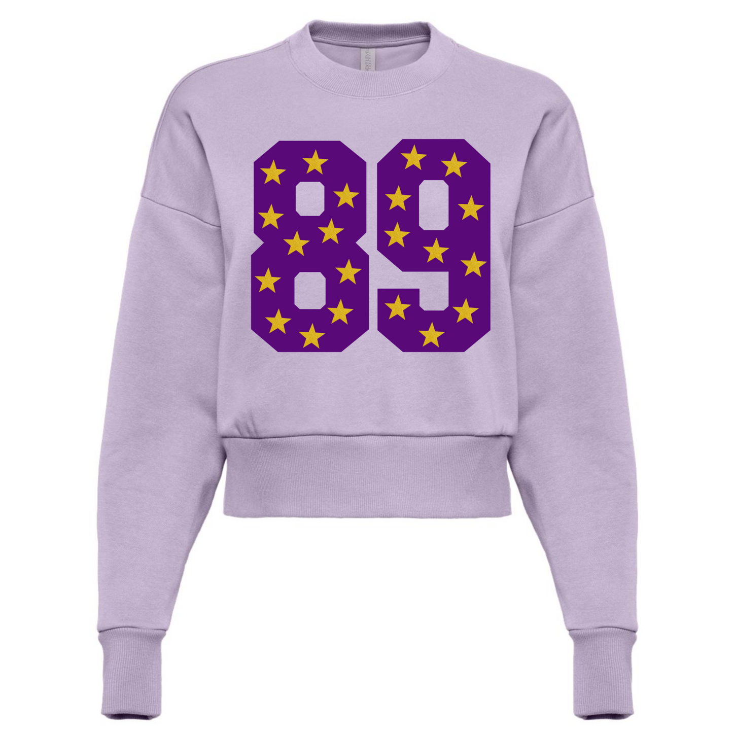 CROPPED Custom Number School Colors Sports Sweatshirt -(Lots of Color Options) Football/Soccer/ Volleyball/ Baseball/ Softball Mom Sweatshirt with Number -Faux Glitter Stars