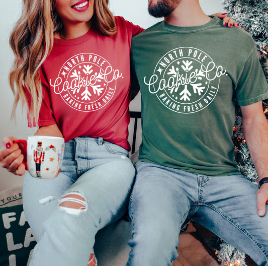 Comfort Colors North Pole Cookie Co Shirt / Christmas Shirt/ Adult Sizes - Multiple Colors