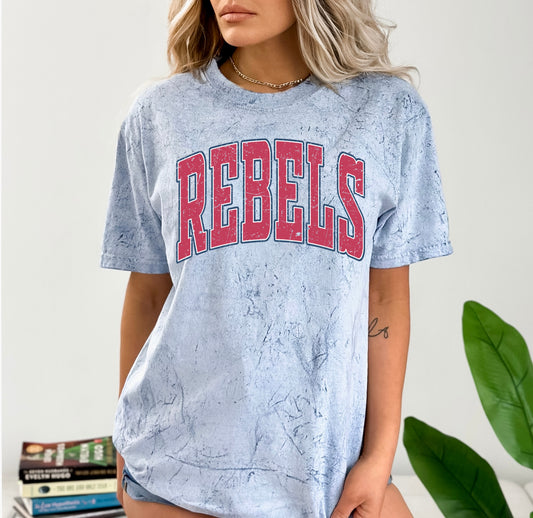 SPIRIT DROP - Let's Go Rebs - Comfort Colors Colorblast/ Rebels Shirt