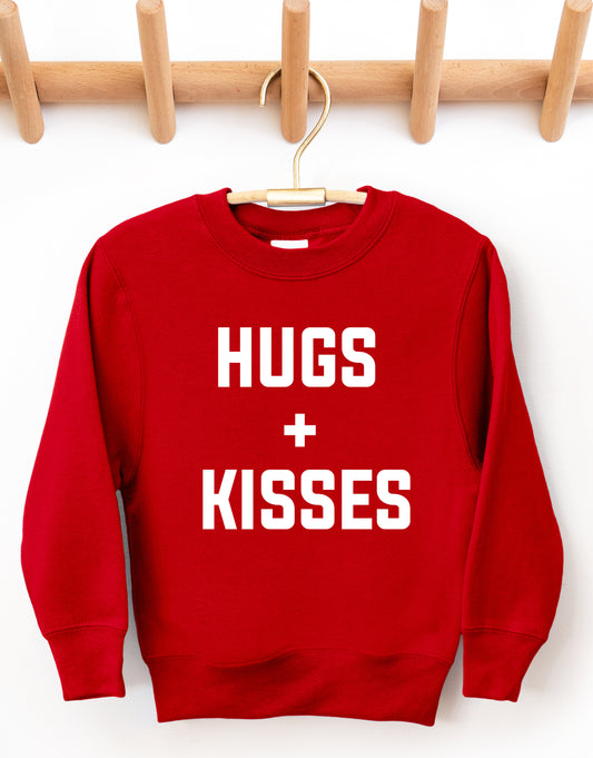 Gildan or Bella Hugs and Kisses Valentines Sweatshirt  / Youth and Adult Sizes