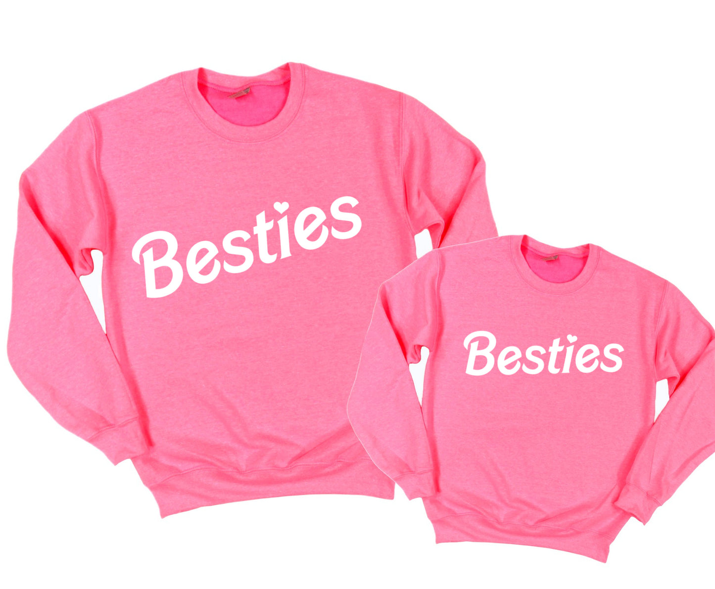 Pink Besties Sweatshirt/ Mommy and Me/ Youth and Adult Sizes/ Add To Cart and Order Separately