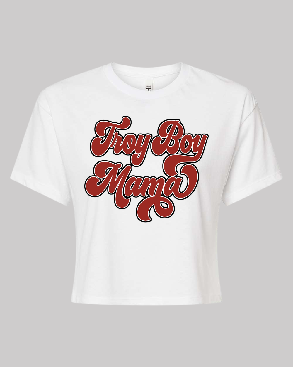 Troy Boy Mama Baseball Cropped Tee/ Adult Sizing / Troy Baseball Little League Shirts