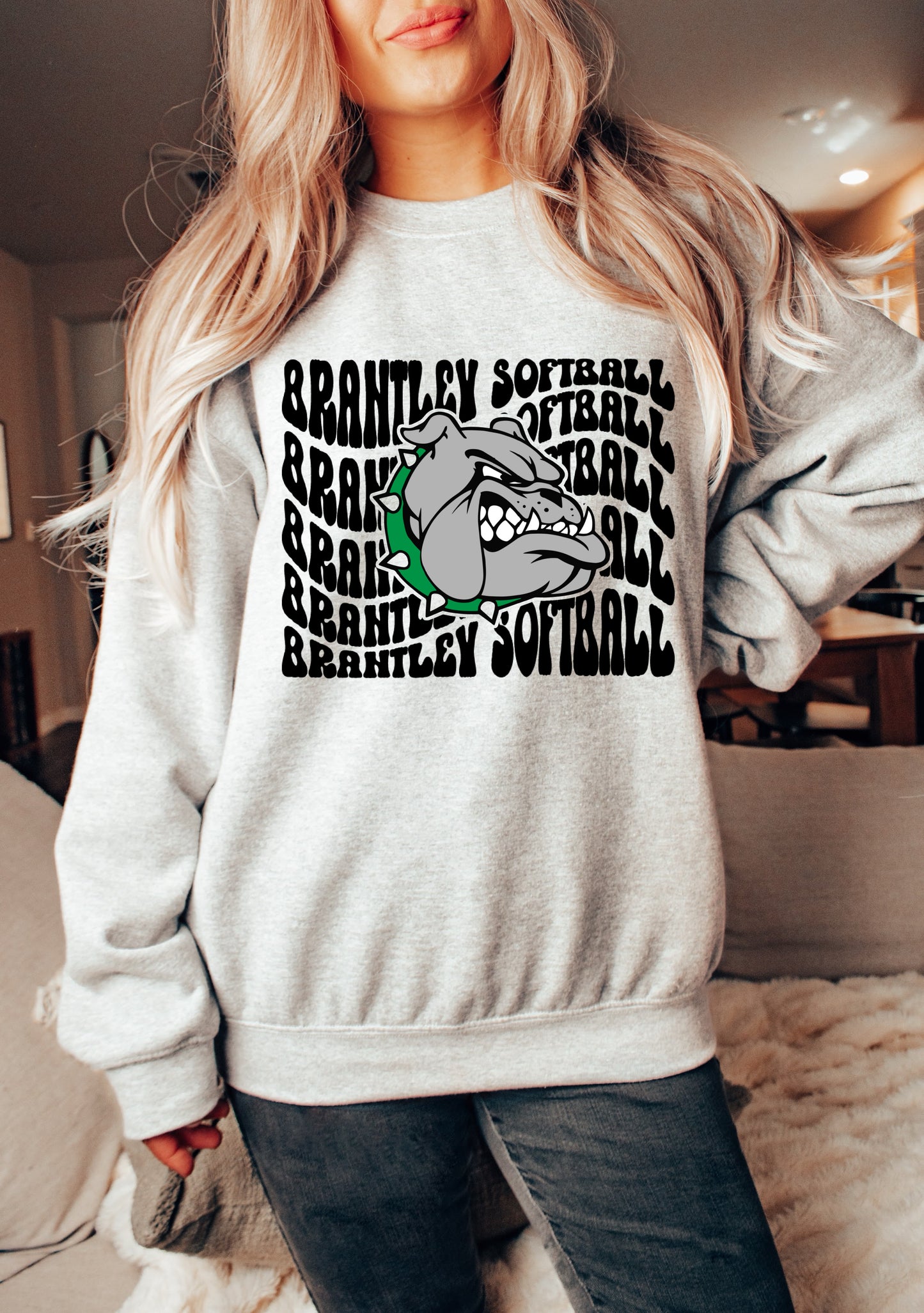 Gildan, Bella, or Comfort Colors Brantley Bulldogs Softball Sweatshirts