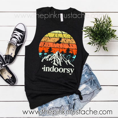 Funny Indoorsy Tank Top, Crop Tank, Or T-Shirt  - Racerback Tank Top -Funny Quarantine Tank