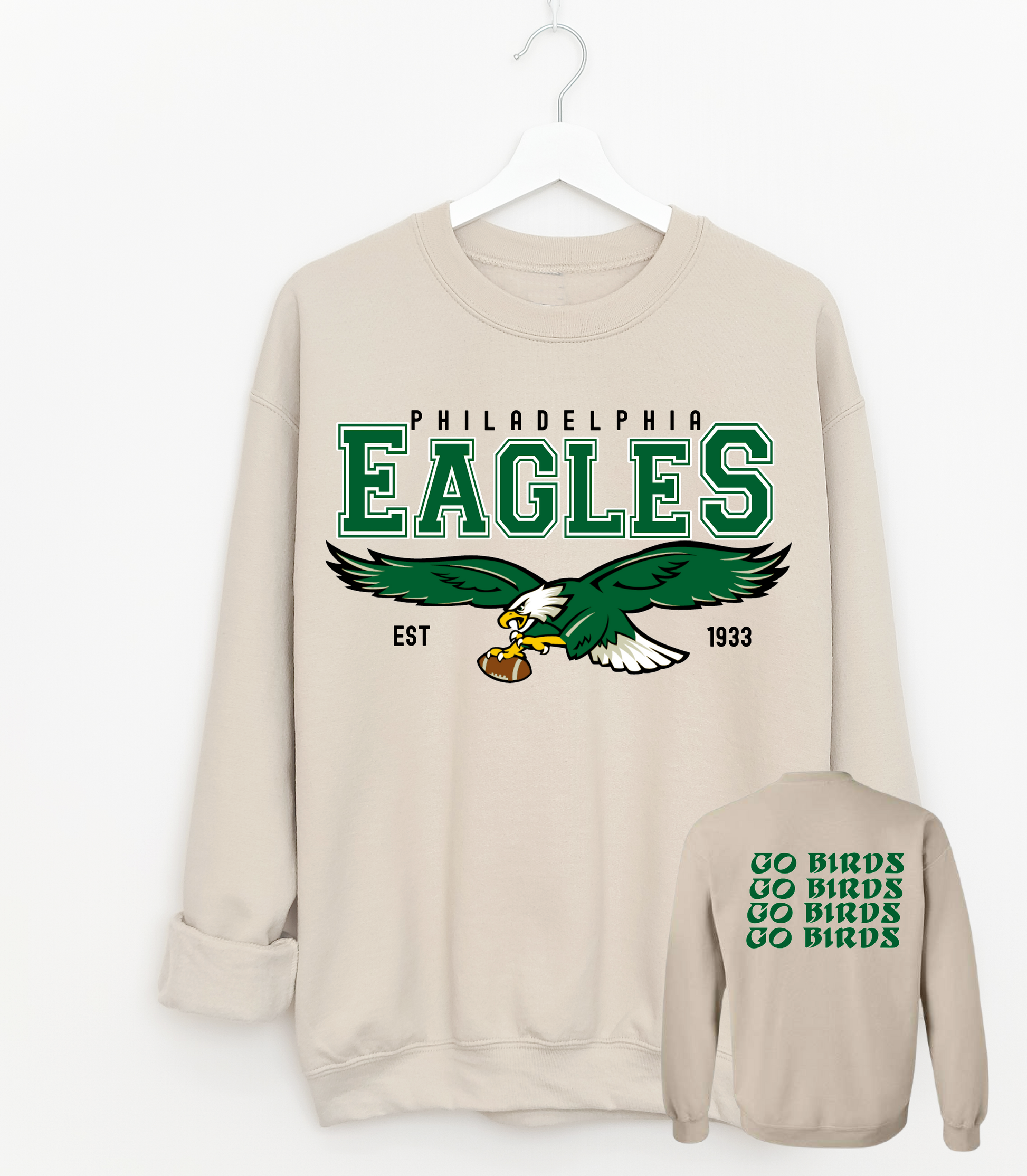 Go Birds Vintage Philadelphia Eagles Pullover Hoodie S-3XL