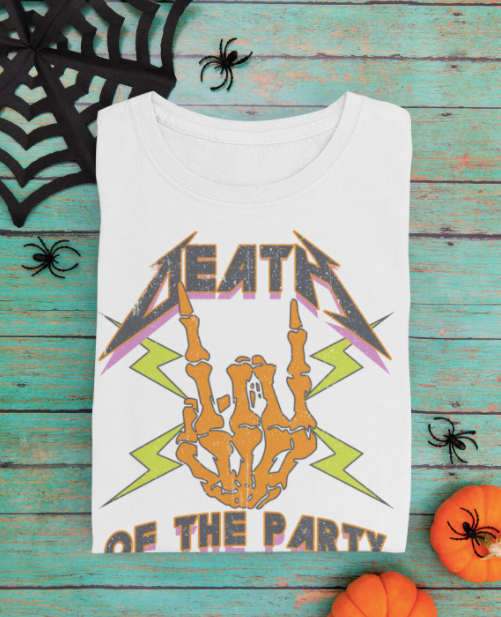 Death Of The Party Youth and Adult Sized Softstyle Tees/ Multiple Colors Available/ Halloween Style / Fall Style